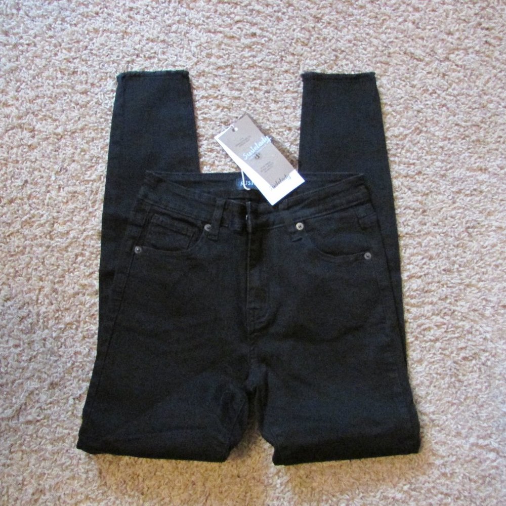 NWT Susielady Small Black Zip Fly Skinny Jeans Stretch 5 Pocket Jeggings